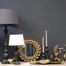 Charger l'image dans la galerie, Miroir rond plumes dorées