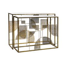 Charger l'image dans la galerie, CONSOLE LACE métal / verre - or