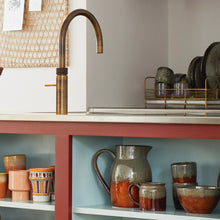 Charger l'image dans la galerie, Pichet en Grès – Émaillé Bleu Pétrole et Brun