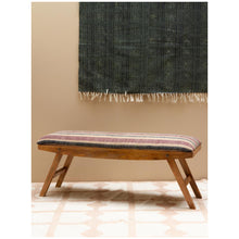 Charger l'image dans la galerie, Banquette pliable en bois et tissu ligné