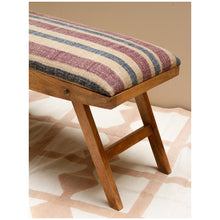 Charger l'image dans la galerie, Banquette pliable en bois et tissu ligné