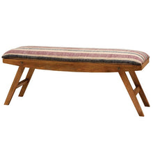 Charger l'image dans la galerie, Banquette pliable en bois et tissu ligné