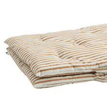 Charger l'image dans la galerie, Matelas Tissé en Coton – Rayures Off White et Miel Foncé