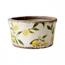 Charger l'image dans la galerie, LEMONA Cache-pot motif citron jaune - Forme ronde évasée
