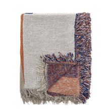 Charger l'image dans la galerie, Plaid CLARITA - Multicolore (Corail, Bleu, Naturel) - Coton recyclé