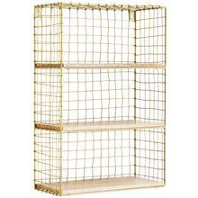 Charger l'image dans la galerie, Étagère murale en bois et métal - Ant. Brass, Naturel