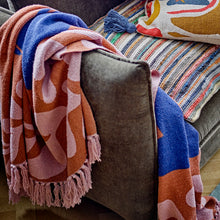 Charger l'image dans la galerie, Plaid ATLE - Terracota / bleu - Coton recyclé
