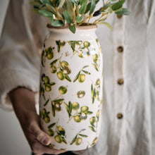 Charger l'image dans la galerie, Vase motif olives – Forme urne en grès
