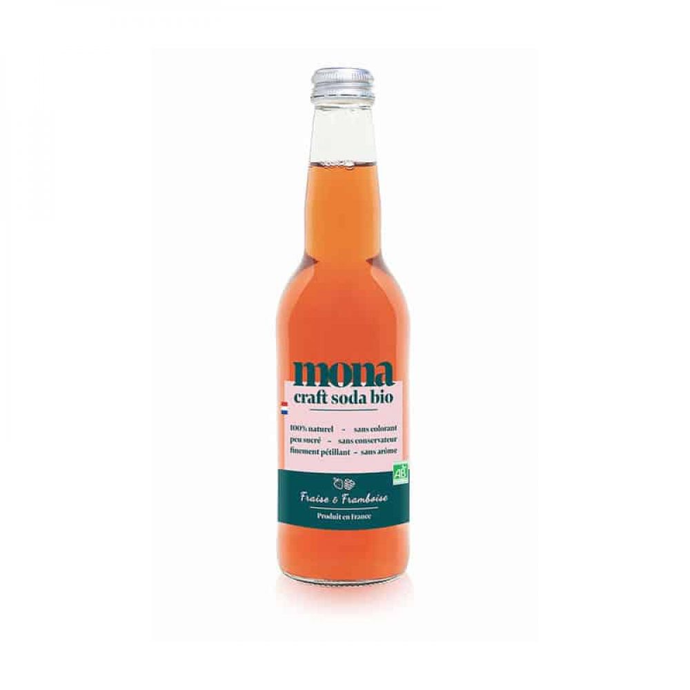 MONA - SODA BIO FRAISE FRAMBOISE BOUTEILLE VERRE 330ML
