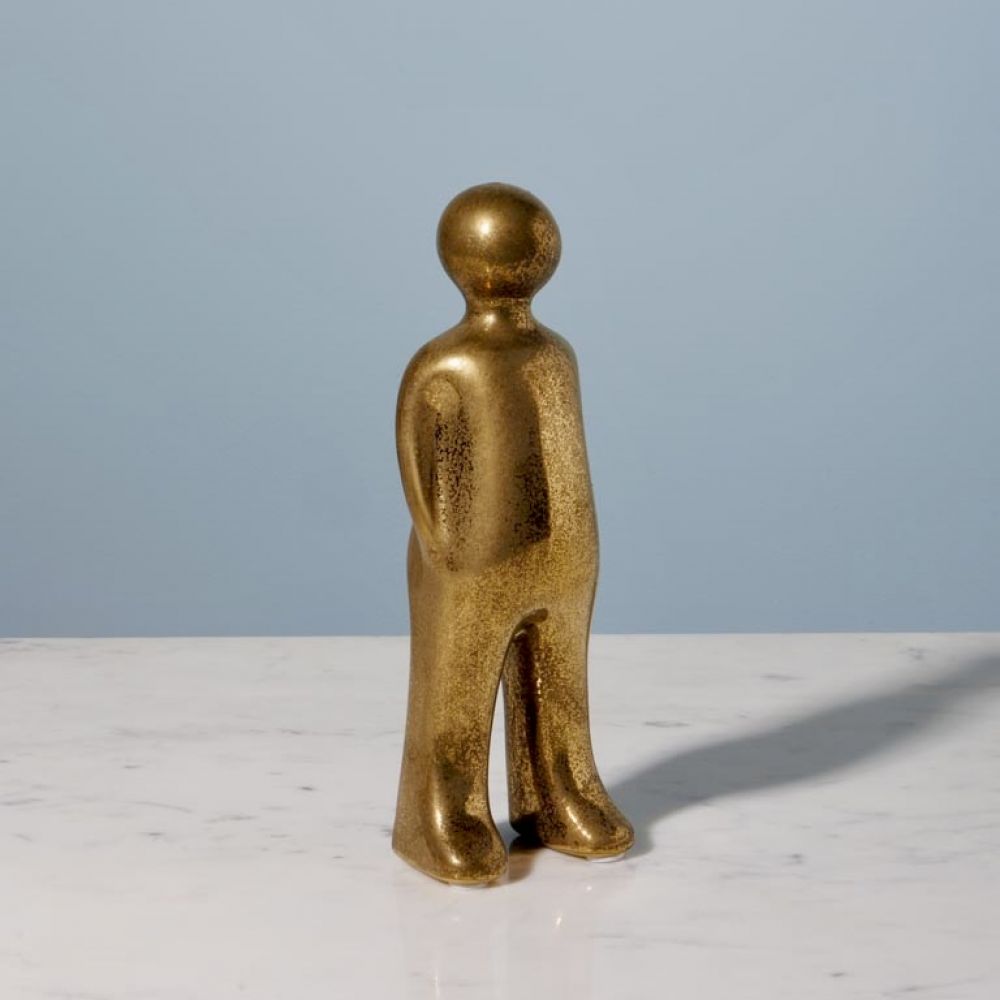 Personnage en grès doré Human