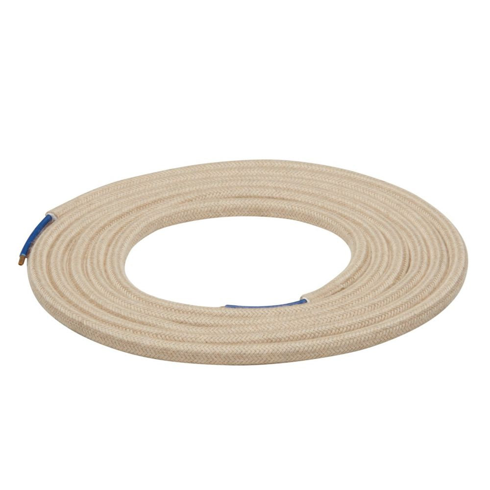 CABLE ROND ECRU CHINE COTON 2X0,75MM² DOUBLE ISO 2M