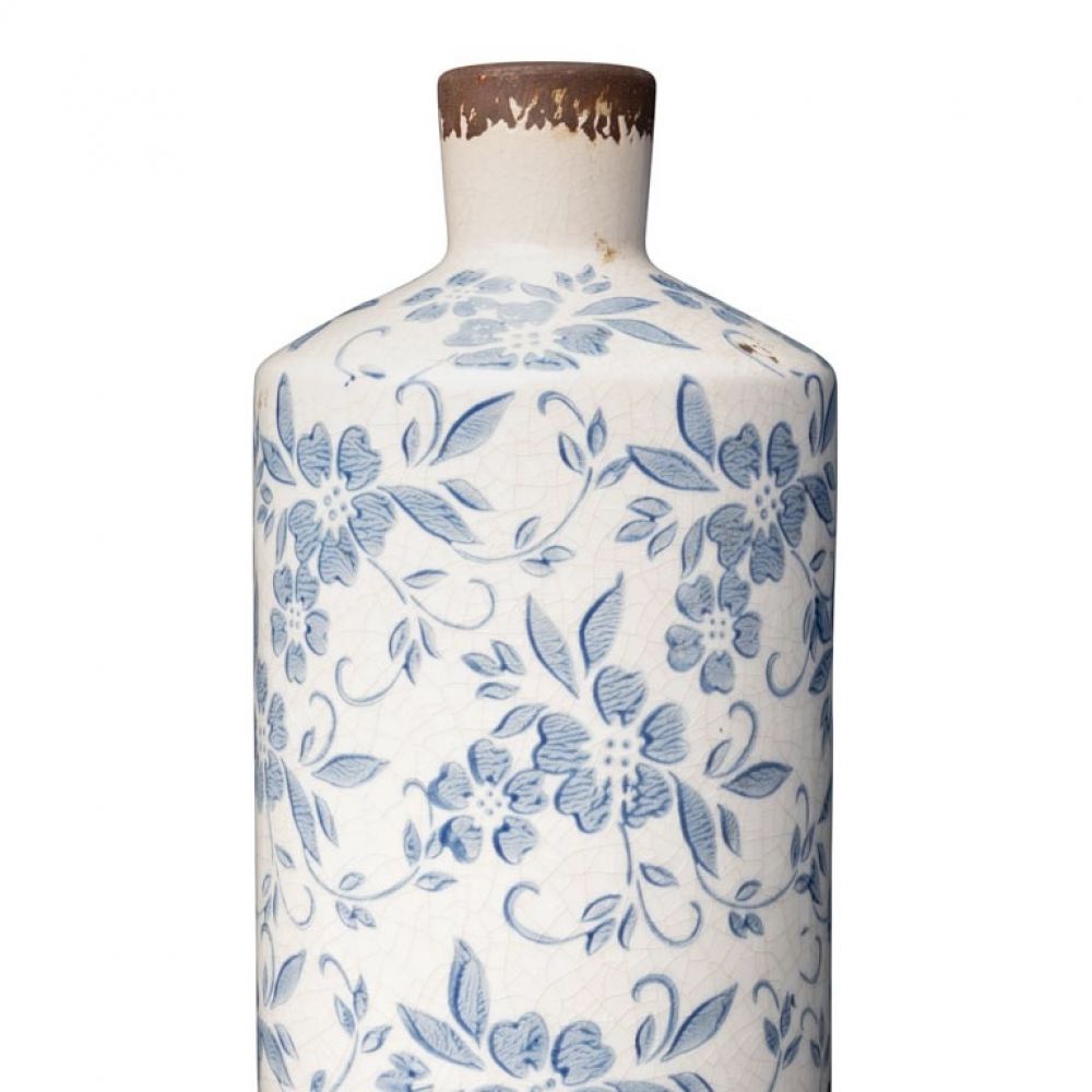 Vase haut bouteille fleuri Bucolique