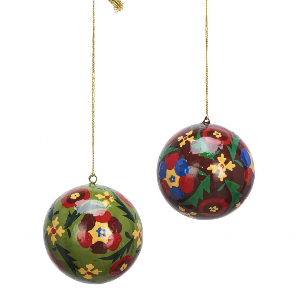 BOULE DE NOËL EN PAPIER MÂCHÉ FAITES À LA MAIN