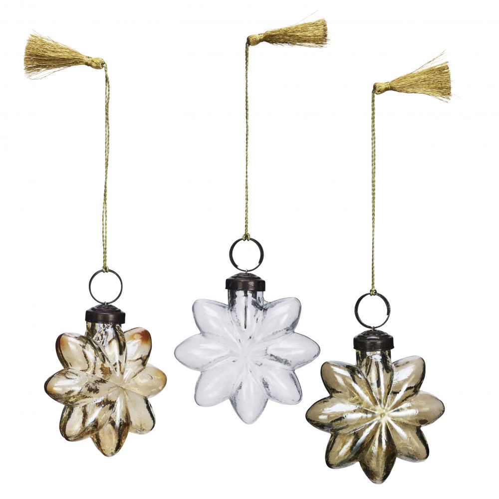 BOULES DE NOËL STARS EN VERRE