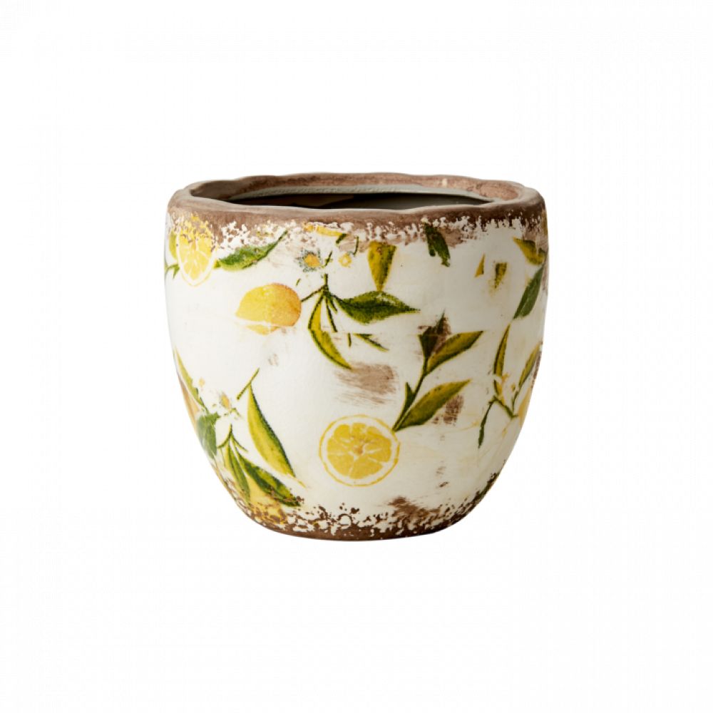LEMONA Pot XS, Blanc/vert/jaune