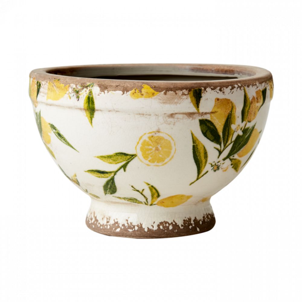 LEMONA Pot S, Blanc/vert/jaune