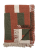 Plaid YORK - Rouge, vert foncé et tons naturels- Coton recyclé