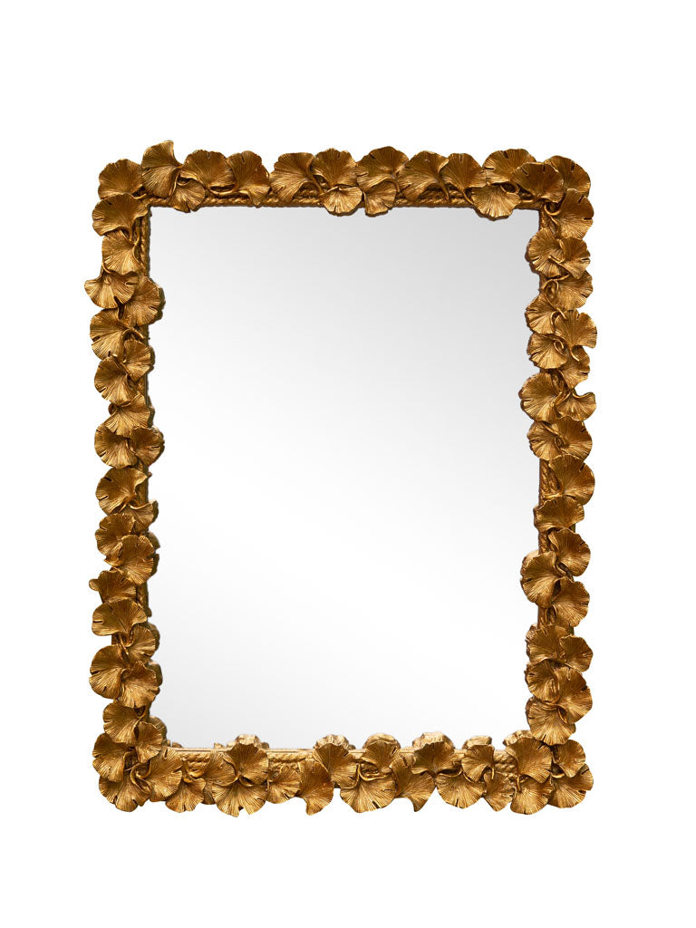 Miroir doré fleurs de Gingko