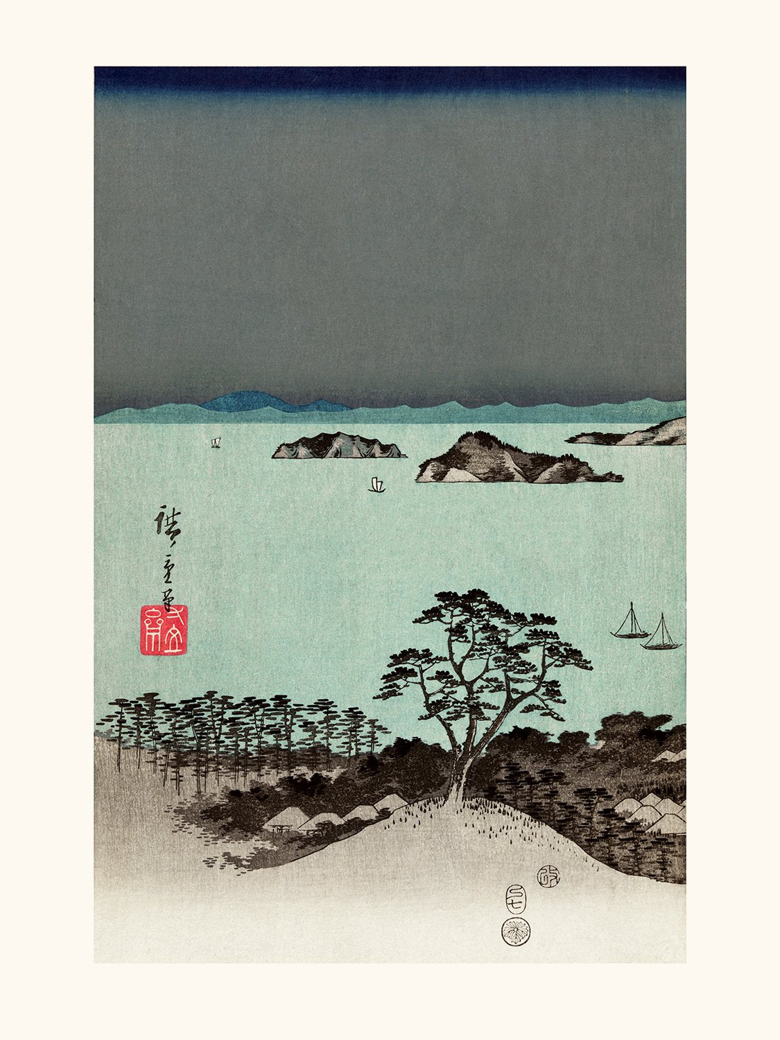 AFFICHE Hiroshige vue de Kanagawa 1/3