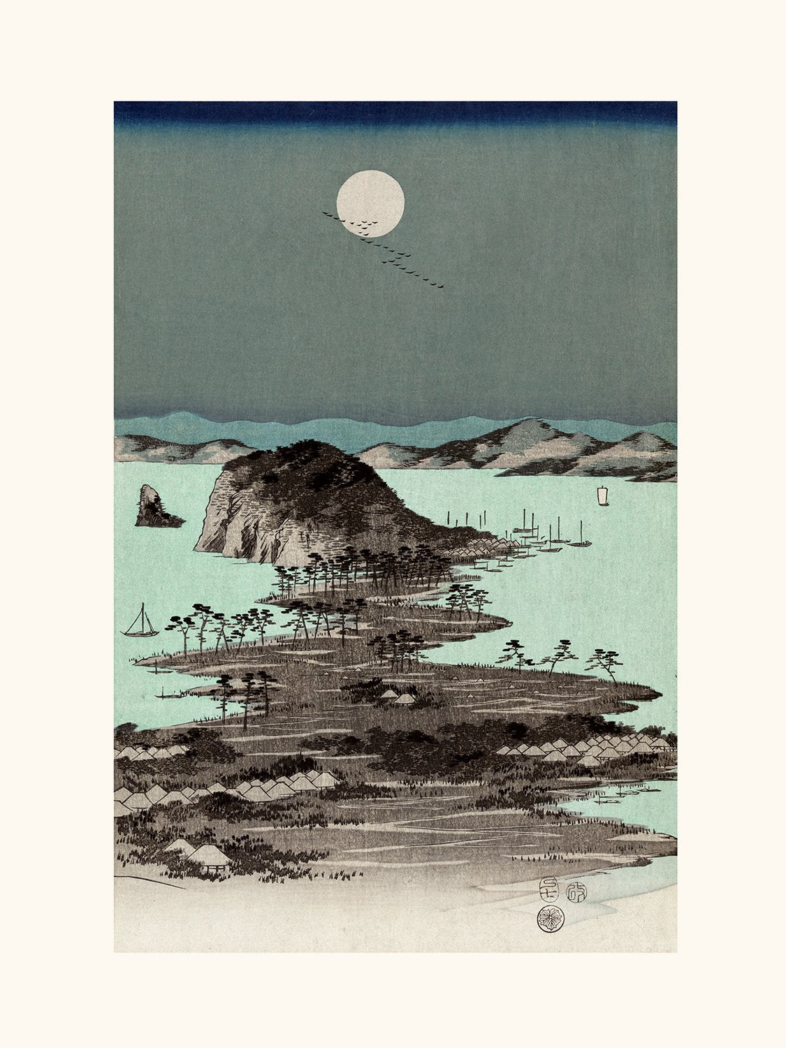 AFFICHE Hiroshige vue de Kanagawa 2/3