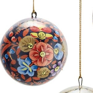 Boules de Noël colorées peintes à la main dans le style ukrainien, 7 cm, à acheter en ligne sur